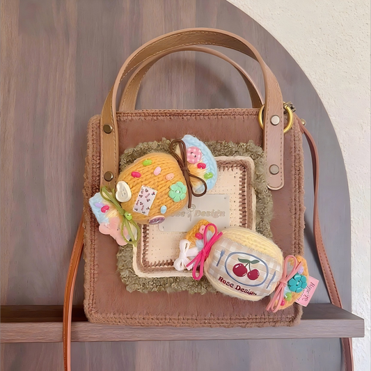 Skittles Light Brown Crochet Tote Bag DIY Kits