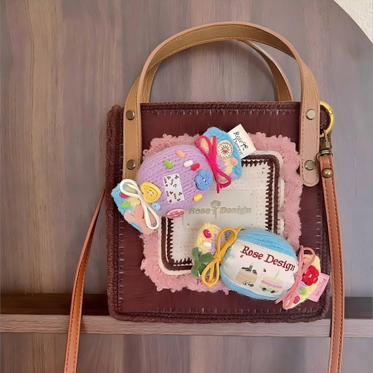 Skittles Brown  Crochet Tote Bag DIY Kits
