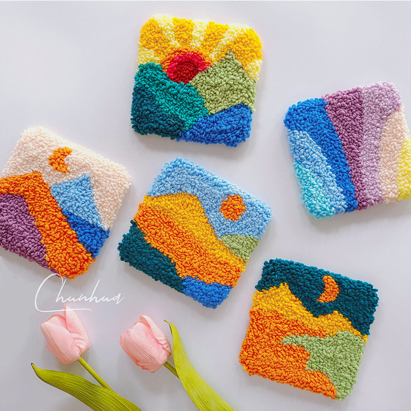 Square Punch Needle Coaster DIY Kits