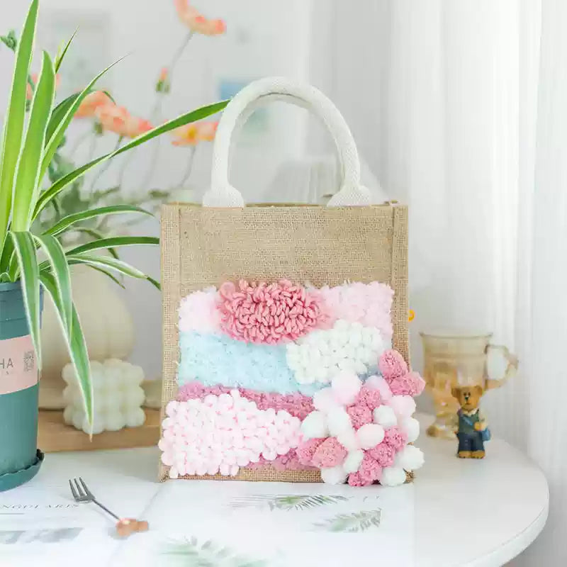 Peach Blossom Latch Hook Moss Handbag Material Pack