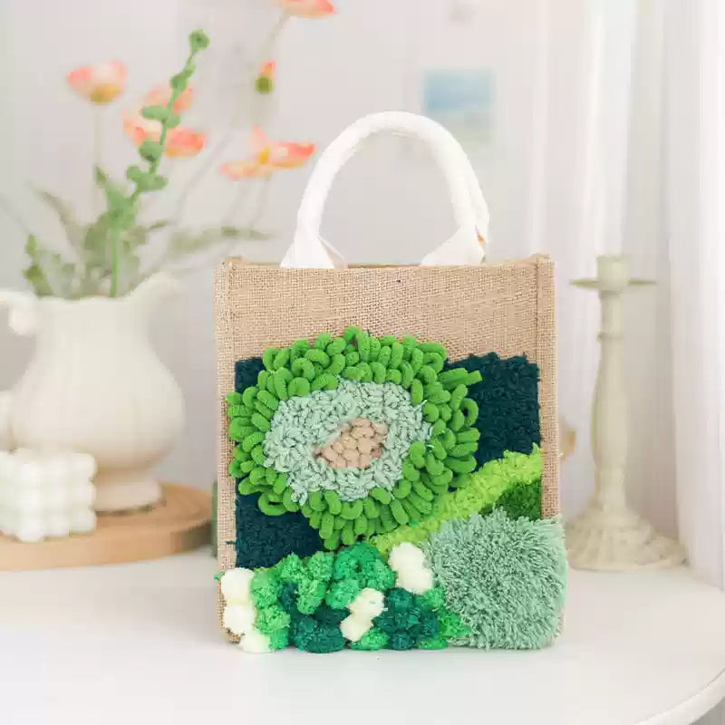 Forest Path Latch Hook Moss Handbag Material Pack