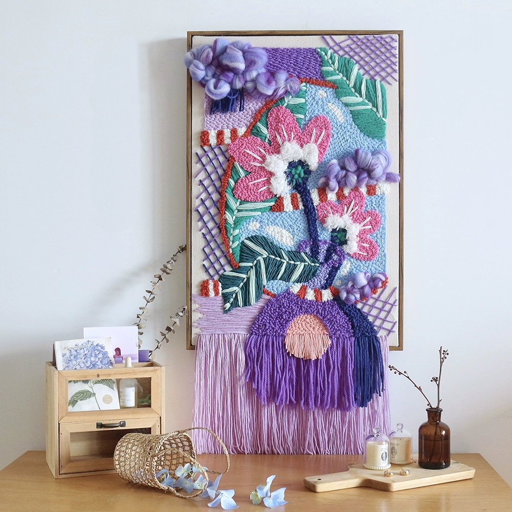 Summer Flowers Plush Painting DIY Kits