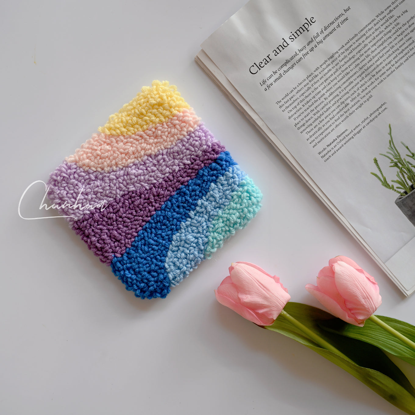Square Punch Needle Coaster DIY Kits
