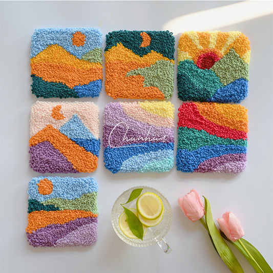 Square Punch Needle Coaster DIY Kits