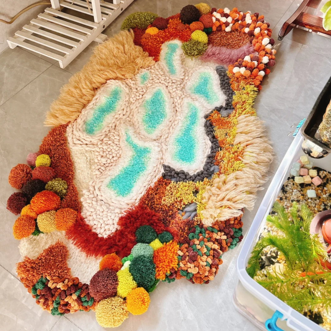 Handmade Worldly Wonders Moss Rug - Mortal’s Jade Pool [Done for You]