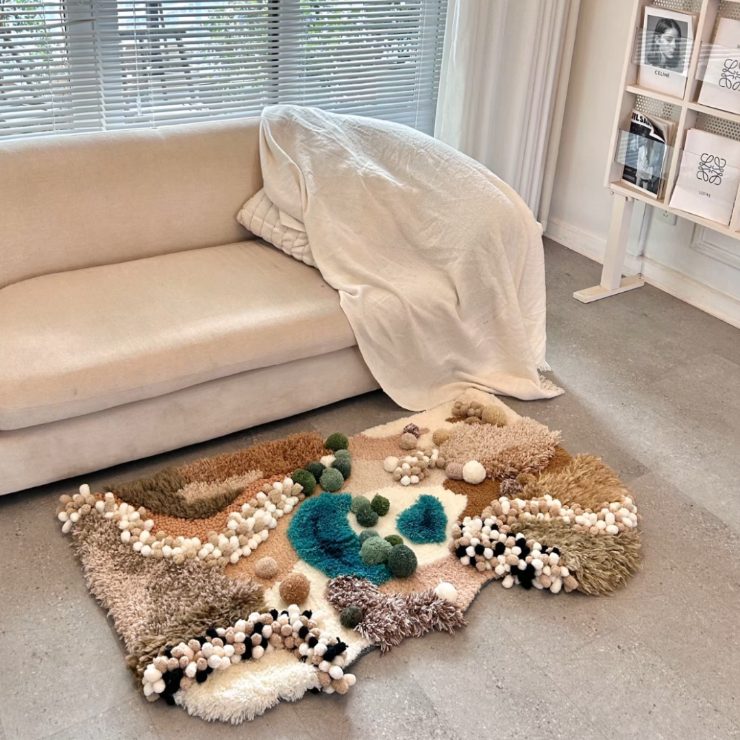 Handmade Worldly Wonders Moss Rug - Desert Oasis [Done for You]