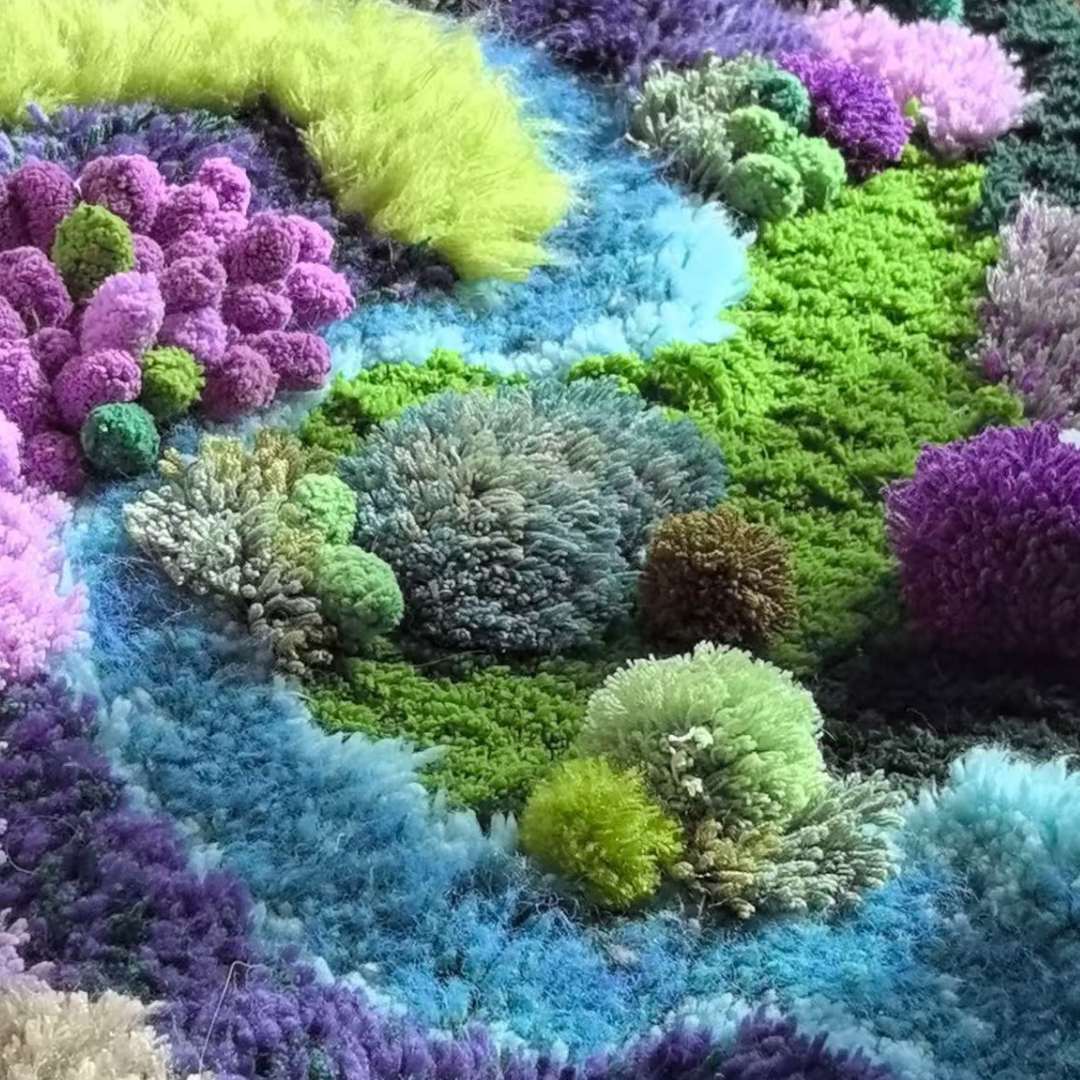 Handmade Moss Rug - Lavender Garden [Done for You]