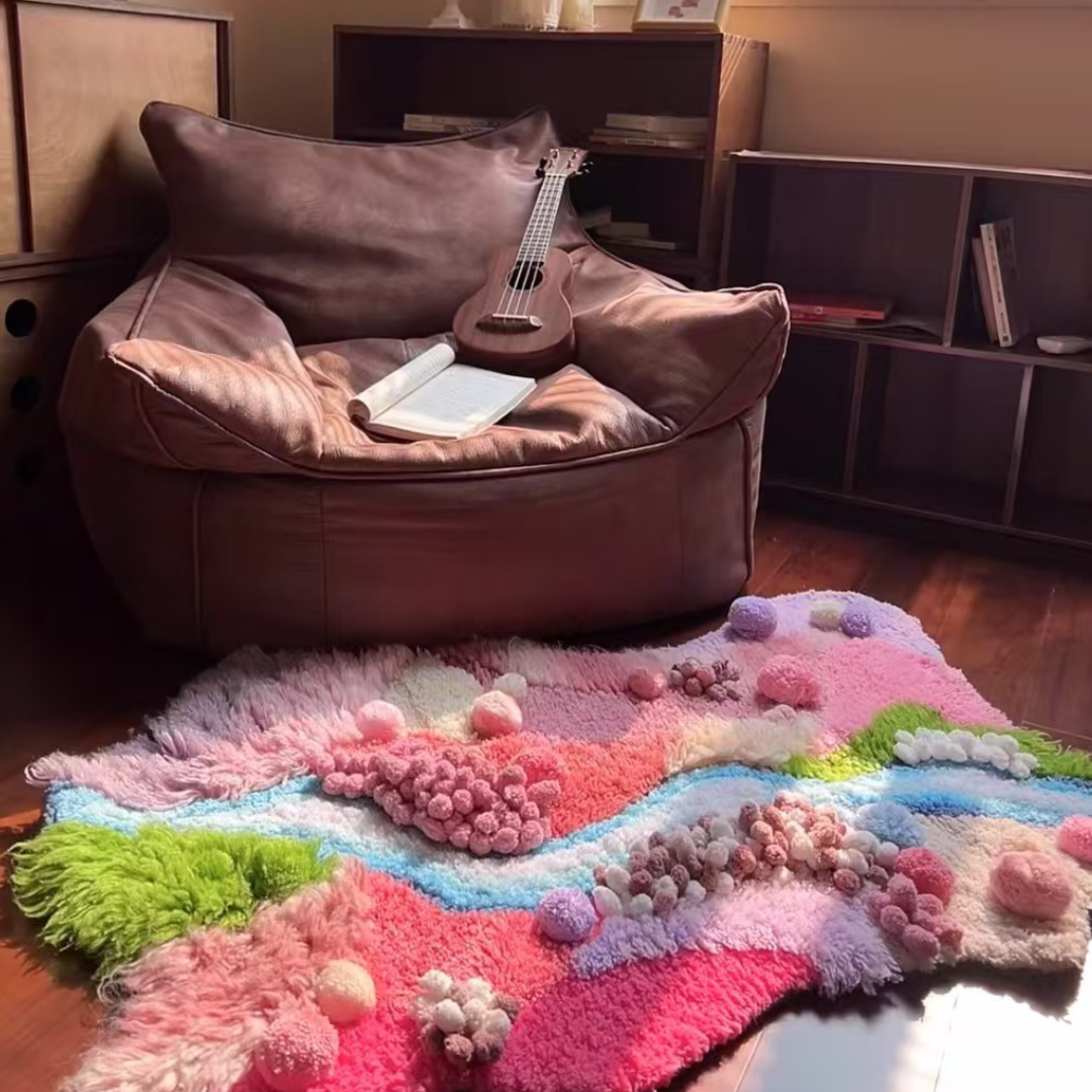 Handmade Worldly Wonders Moss Rug - Pink Forest River [Done for You]