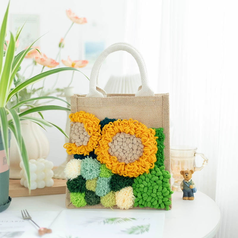 Born towards the sun Latch Hook Moss Handbag Material Pack