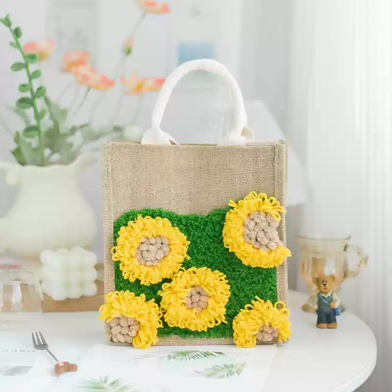 Sun flower Latch Hook Moss Handbag Material Pack