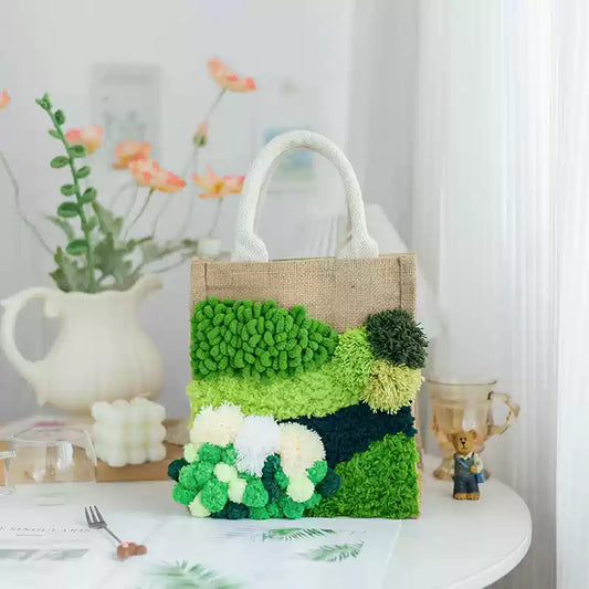 Spring Snow Latch Hook Moss Handbag Material Pack