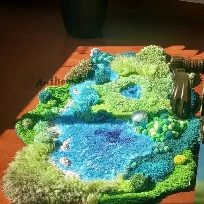 * Non-finished * All Things Raw Mulberry Salt Lake Moss carpet DIY material bag